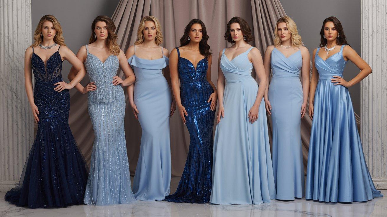 Portia And Scarlett Dresses in Blue Flattering Petite to Plus Size